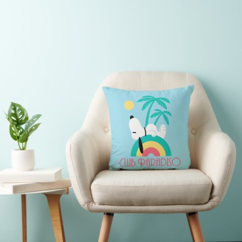 Peanuts  Snoopy Deco Dreams Club Paradiso Throw Pillow