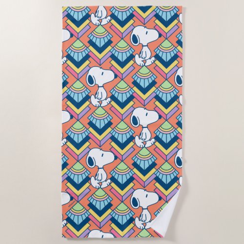 Peanuts  Snoopy Deco Dreams Pattern Beach Towel