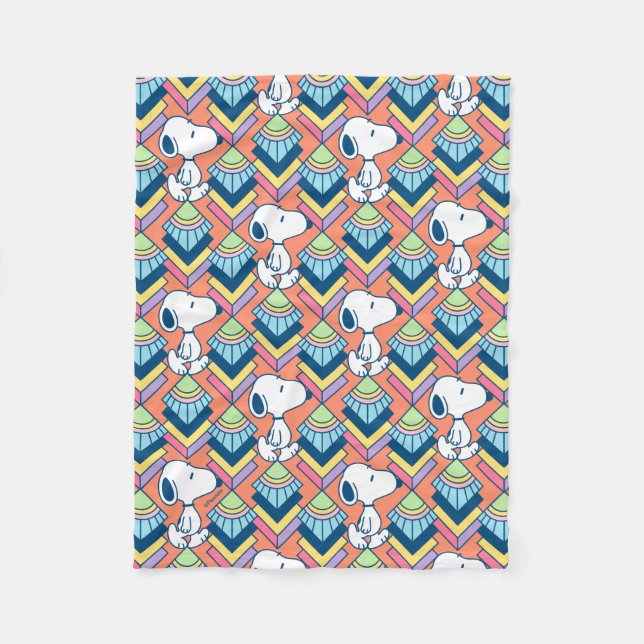 Peanuts | Snoopy Deco Dreams Pattern Fleece Blanket (Front)