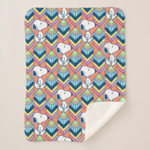 Peanuts Snoopy Deco Dreams Pattern Sherpa Blanket