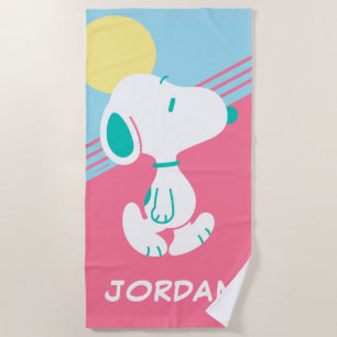 Peanuts Snoopy Deco Dreams Sun Add Your Name Beach Towel