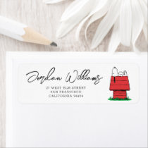 Peanuts Snoopy Dog House | Baby Shower Label