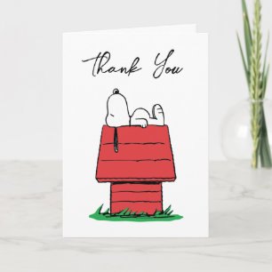 Peanuts Snoopy Dog House Baby Shower Letterpress Thank You Card