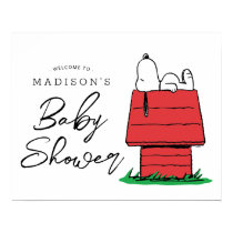 Peanuts Snoopy Dog House - Baby Shower Poster