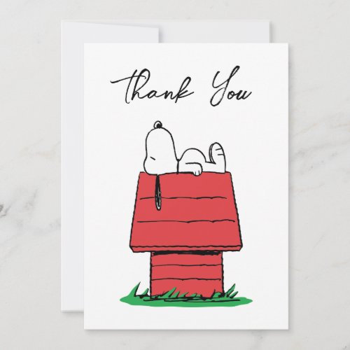 Peanuts Snoopy Dog House  Baby Shower  Thank You Card