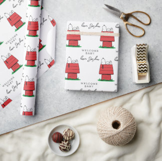 Peanuts | Snoopy Dog House| Baby Shower Wrapping Paper