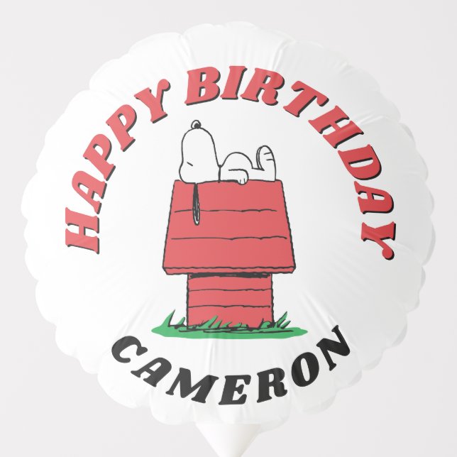 Peanuts Snoopy Dog House Birthday Balloon (Front)