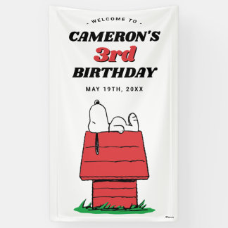 Peanuts Snoopy Dog House Birthday Banner