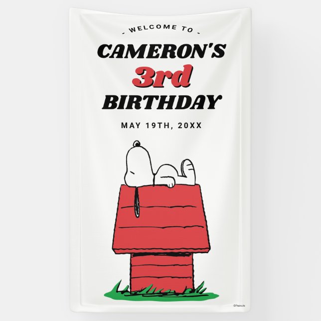 Peanuts Snoopy Dog House Birthday Banner (Vertical)