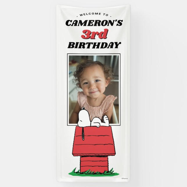 Peanuts Snoopy Dog House Birthday Banner (Vertical)