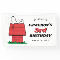 Peanuts Snoopy Dog House Birthday Banner
