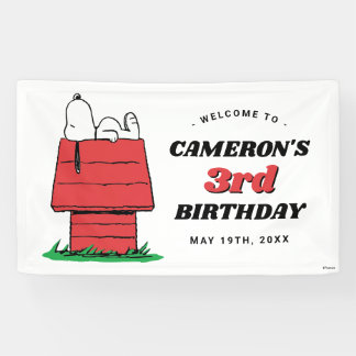 Peanuts Snoopy Dog House Birthday Banner