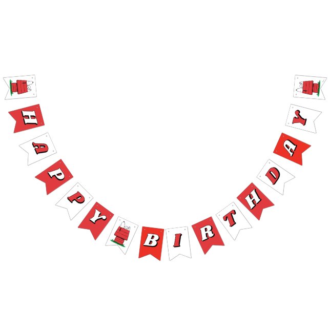 Peanuts Snoopy Dog House Birthday  Bunting Flags (All)