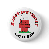 Peanuts Snoopy Dog House Birthday Button
