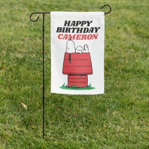 Peanuts Snoopy Dog House Birthday Garden Flag