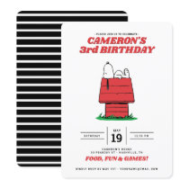 Peanuts Snoopy Dog House Birthday Invitation