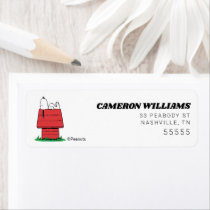 Peanuts Snoopy Dog House Birthday Label