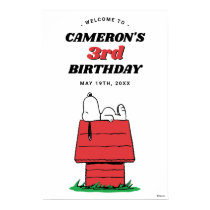 Peanuts Snoopy Dog House Birthday Poster