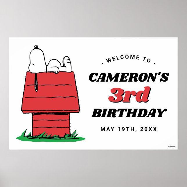 Peanuts Snoopy Dog House Birthday Poster (Front)