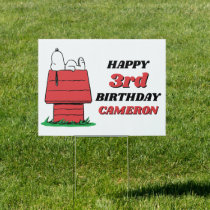 Peanuts Snoopy Dog House Birthday Sign