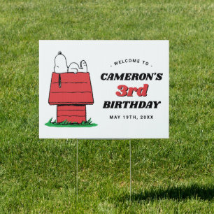 Peanuts Snoopy Dog House Birthday Sign