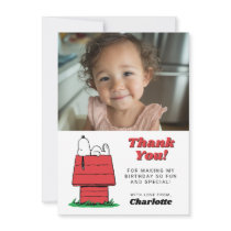 Peanuts Snoopy Dog House Birthday Thank You Card