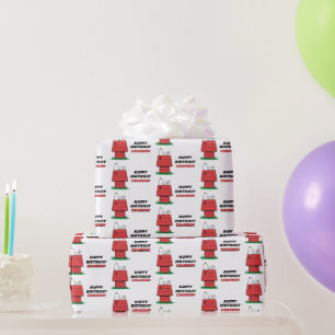 Peanuts Snoopy Dog House Birthday Wrapping Paper