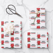 Peanuts Snoopy Dog House Birthday Wrapping Paper S