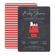 Peanuts Snoopy Dog House - Chalkboard Baby Shower  Invitation