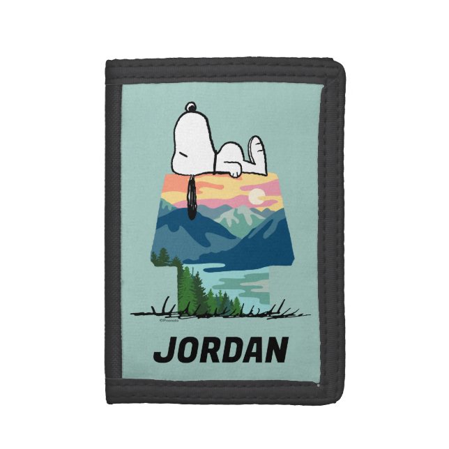 Peanuts | Snoopy Dog House Go Wild | Add Your Name Trifold Wallet (Front Vertical)
