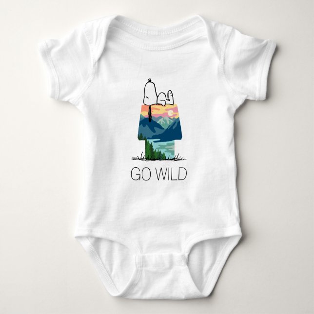 Peanuts | Snoopy Dog House Go Wild Baby Bodysuit (Front)