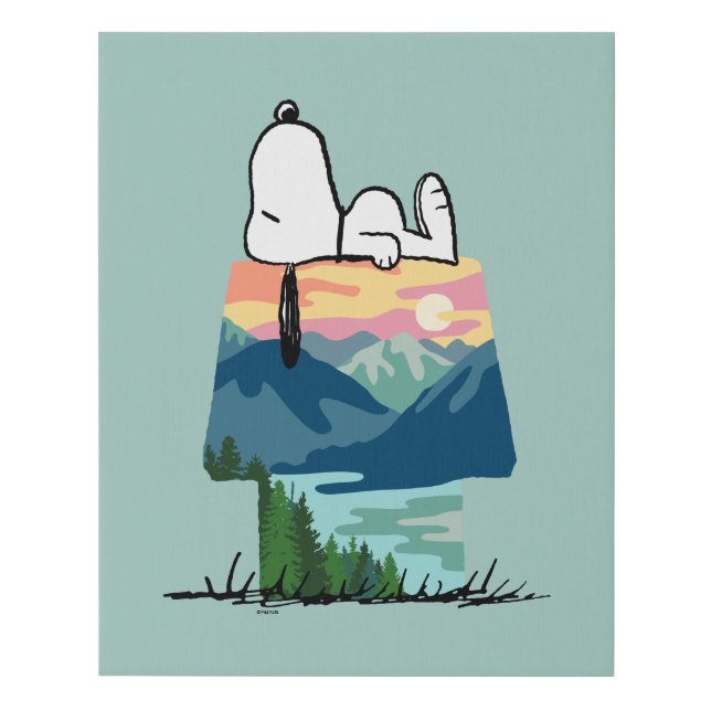 Peanuts | Snoopy Dog House Go Wild Faux Canvas Print (Front)