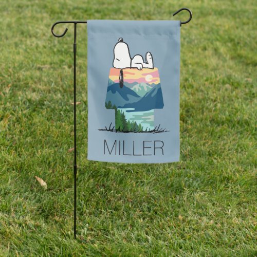 Peanuts  Snoopy Dog House Sunrise Garden Flag