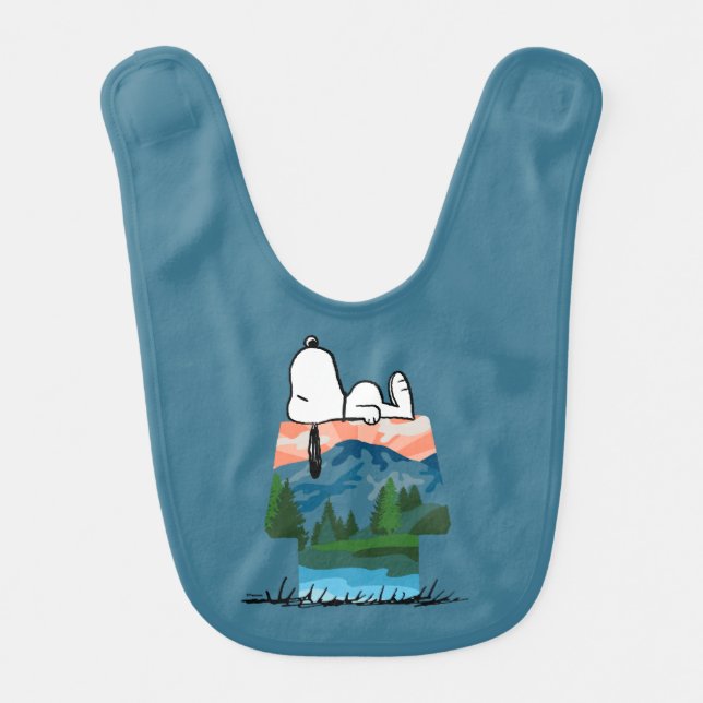 Peanuts | Snoopy Dog Sunset View Baby Bib (Front)