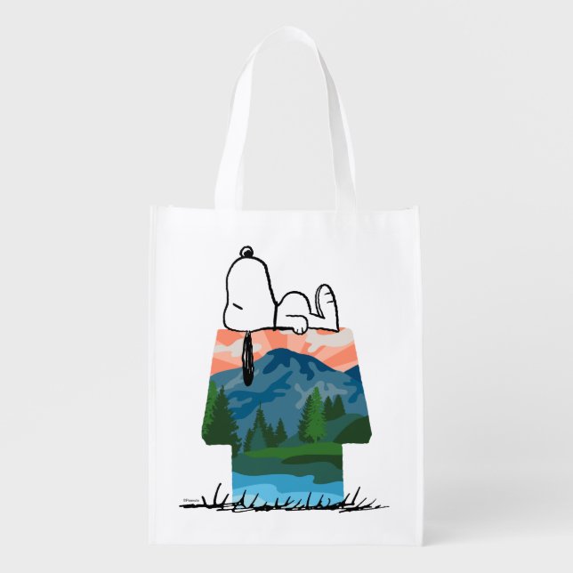 Peanuts | Snoopy Dog Sunset View Grocery Bag (Front)