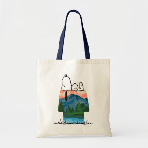 Peanuts Snoopy Dog Sunset View Tote Bag