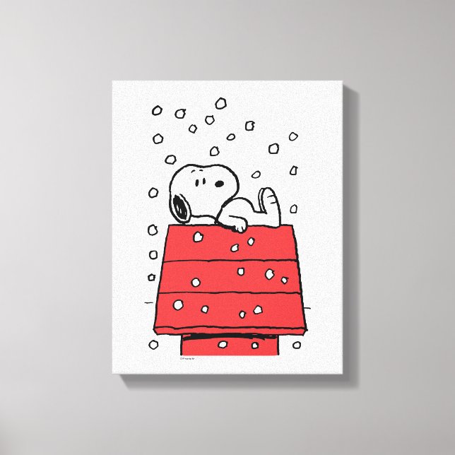 Peanuts | Snoopy Doghouse Snowflakes Canvas Print (Front)