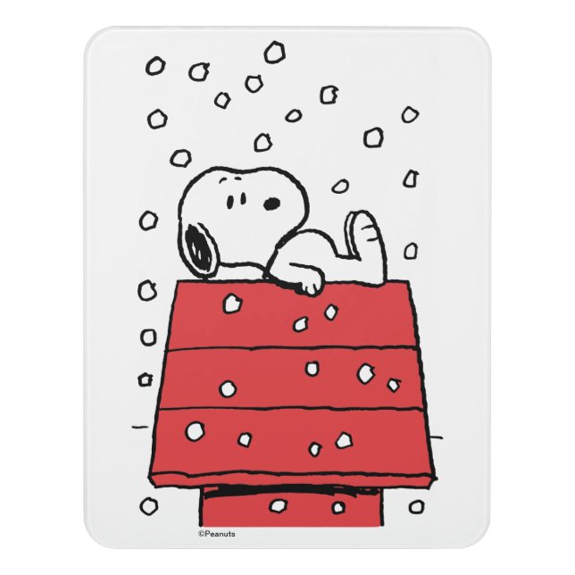 Peanuts | Snoopy Doghouse Snowflakes Door Sign (Contemporary Vert)