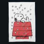 Peanuts | Snoopy Doghouse Snowflakes Kitchen Towel<br><div class="desc">Check out this fun Peanuts design featuring Snoopy.</div>