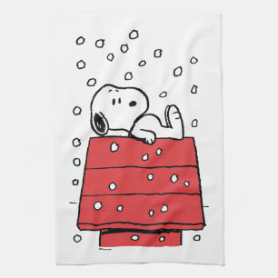 Peanuts Snoopy Doghouse Snowflakes Kitchen Towel