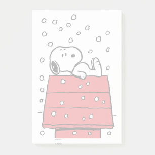 Peanuts Snoopy Doghouse Snowflakes Post-it Notes