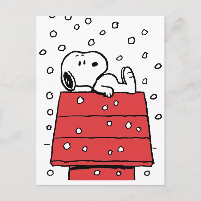Peanuts | Snoopy Doghouse Snowflakes Postcard (Front)