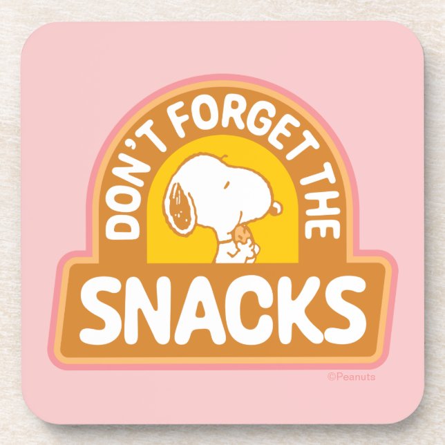 Peanuts | Snoopy Don't Forget the Snacks Beverage Coaster (Front)