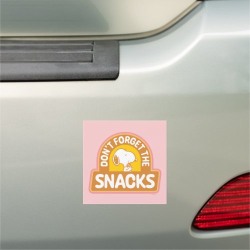 Peanuts  Snoopy Dont Forget the Snacks Car Magnet