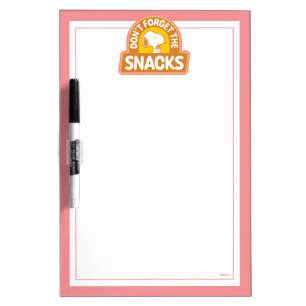 Peanuts   Snoopy Don't Forget the Snacks Dry Erase Board