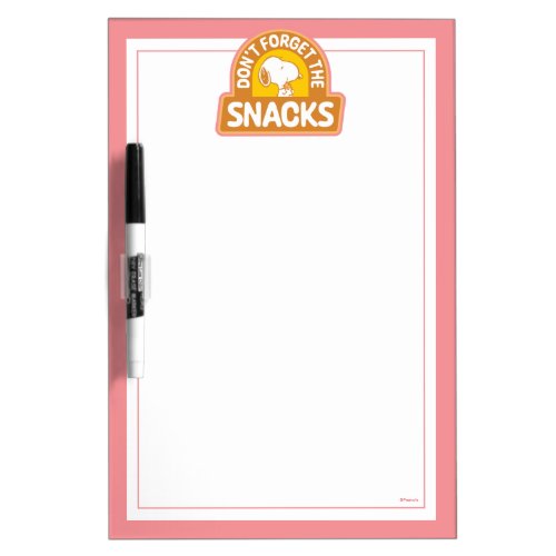 Peanuts  Snoopy Dont Forget the Snacks Dry Erase Board