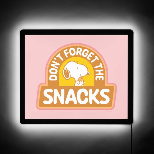 Peanuts | Snoopy Don't Forget the Snacks LED Sign (Front)