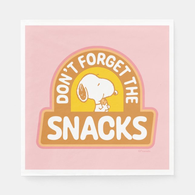 Peanuts | Snoopy Don't Forget the Snacks Napkins (Front)