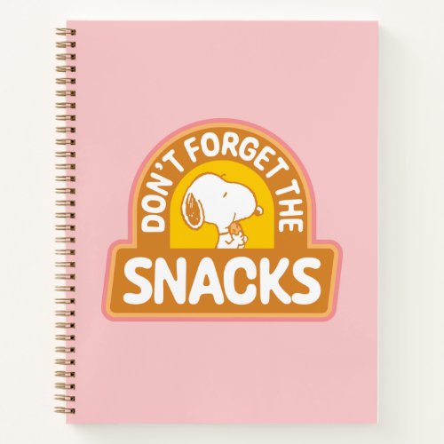 Peanuts  Snoopy Dont Forget the Snacks Notebook