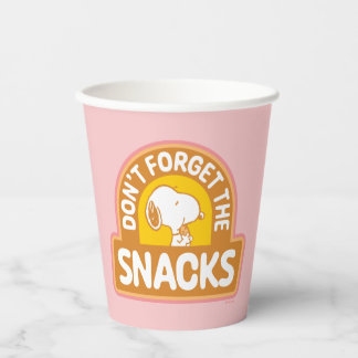 Peanuts | Snoopy Don't Forget the Snacks Paper Cups
